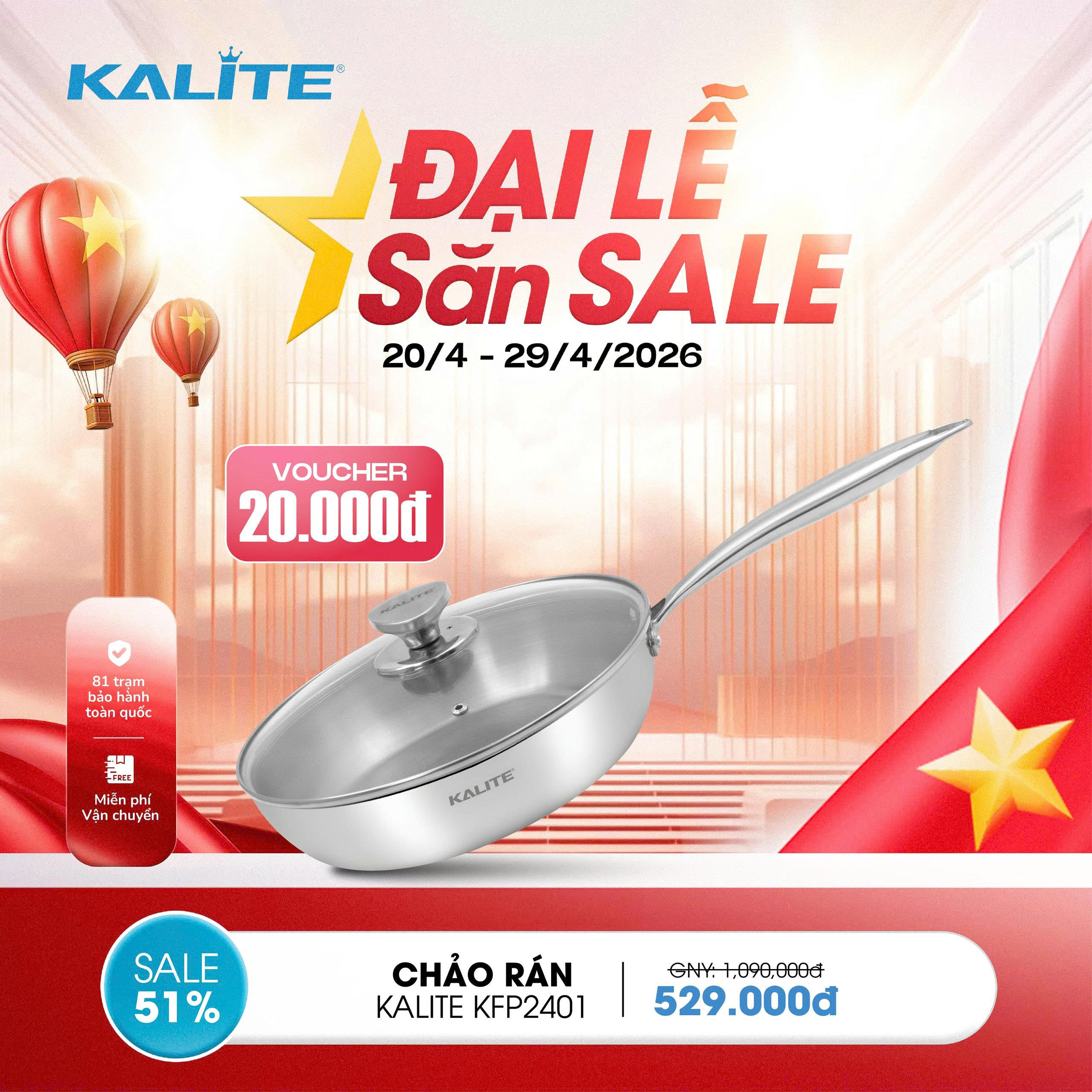 Chảo inox Kalite KFP2401