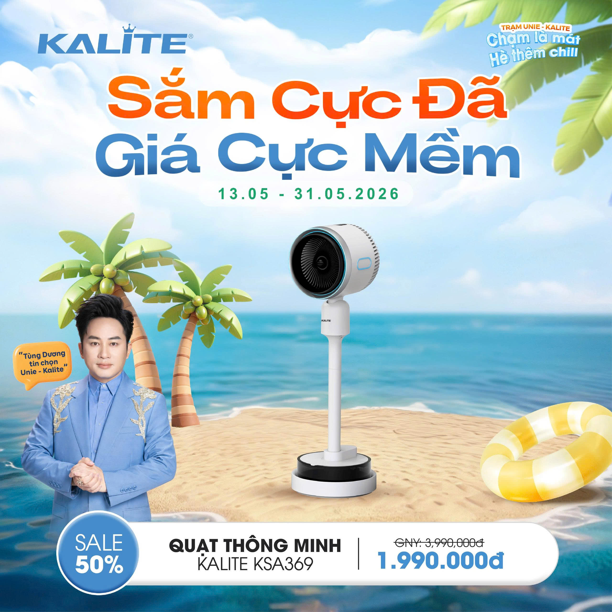 Quạt thông minh Kalite KSA369 4 trong 1: Làm mát – Sưởi ấm – Phun sương – Lọc Không Khí Thiết kế turbine công nghệ cao Động cơ BLDC siêu bền, siêu êm Công nghệ làm lạnh bằng đá tinh thể kép Sưởi sóng siêu âm không đốt cháy oxi Điều khiển từ xa + hẹn giờ 12 tiếng