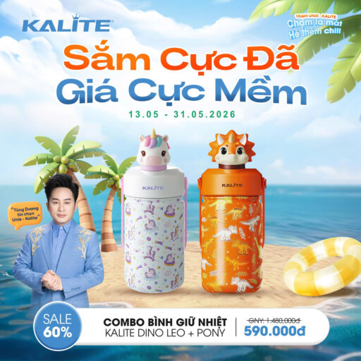Combo bình giữ nhiệt Kalite DINO LEO + PONY