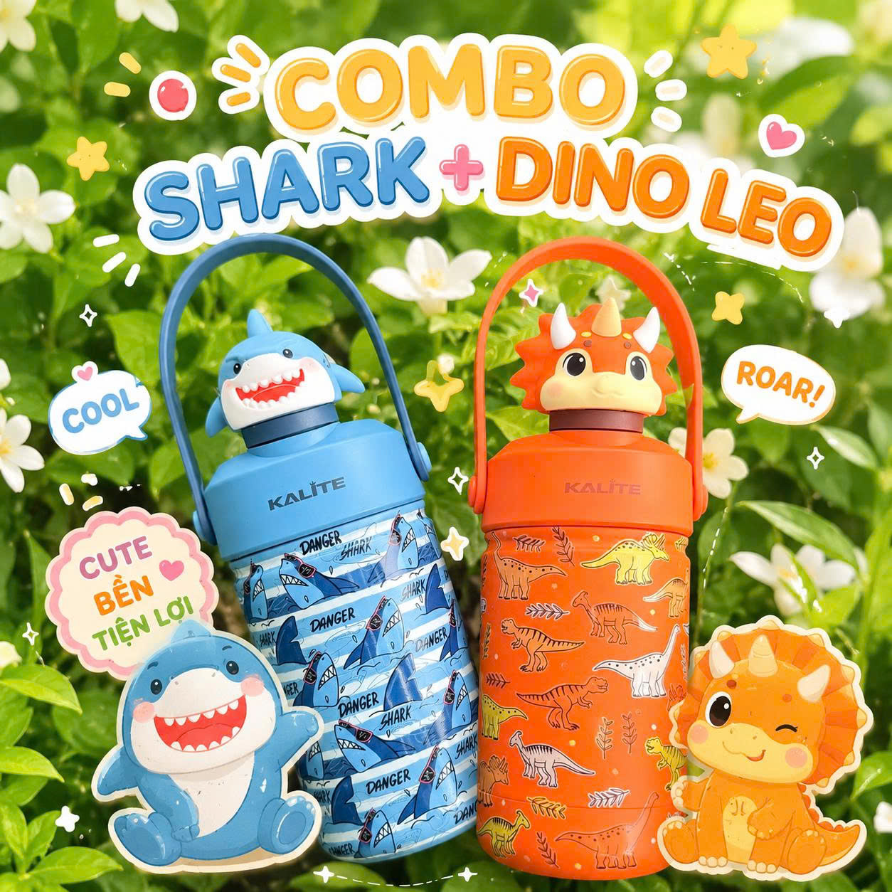 Combo bình giữ nhiệt Kalite DINO LEO + SHARK - Image 2