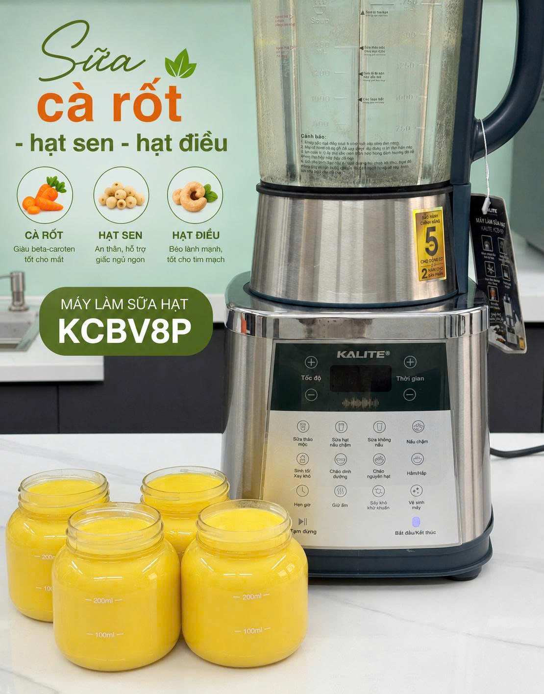 Máy làm sữa hạt Kalite KCBV8P