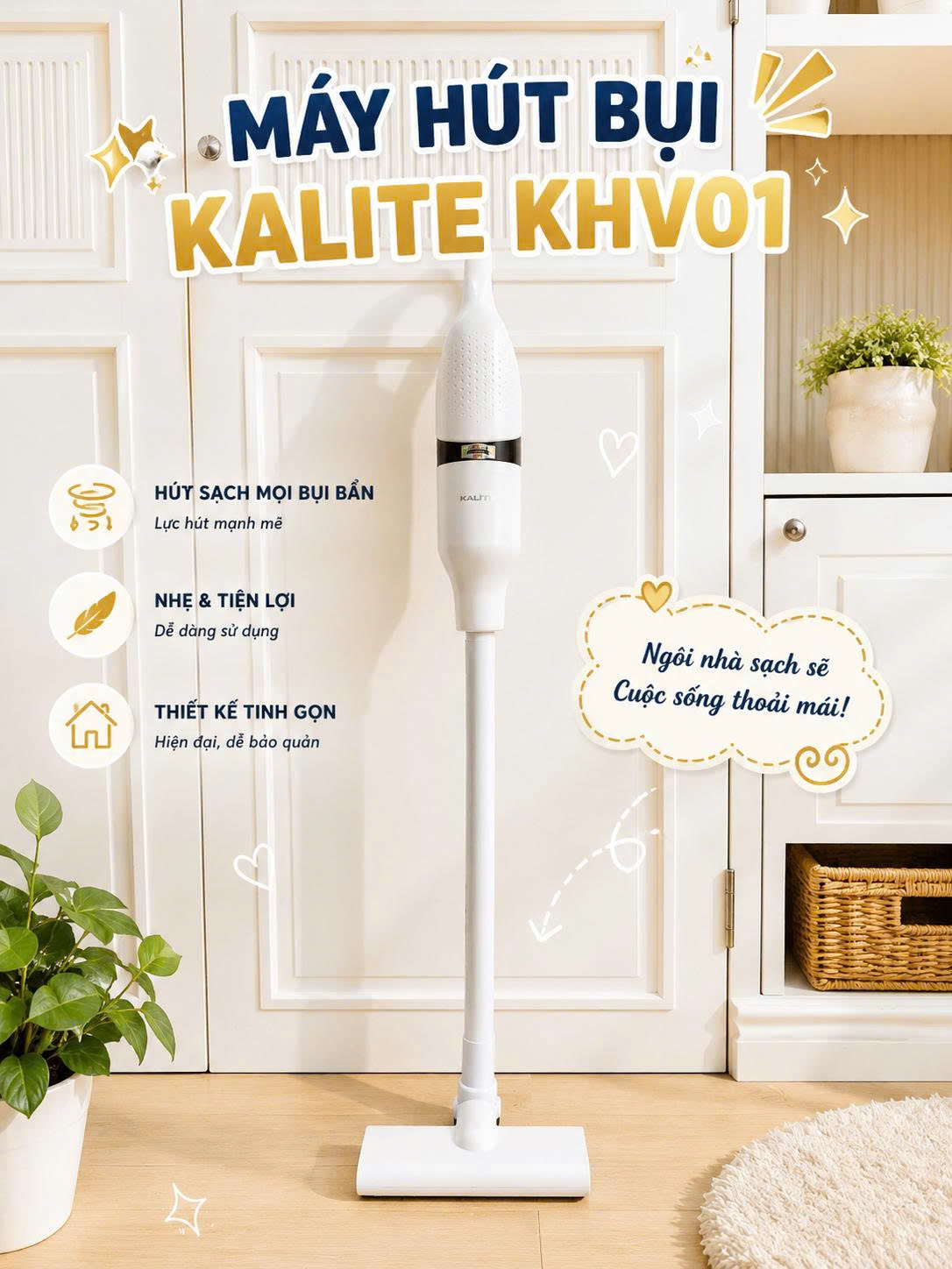 Máy hút bụi Kalite KHV01